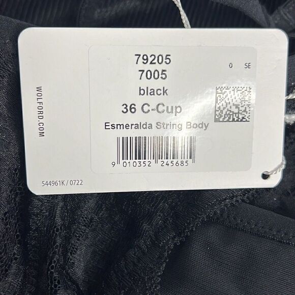 NWT Wolford Esmeralda String Body Black 6 C-cup - Picture 14 of 16